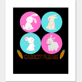 Carrot please rabbit lover on T-shirt/ Gift for rabbit lover/Cute rabbit Posters and Art